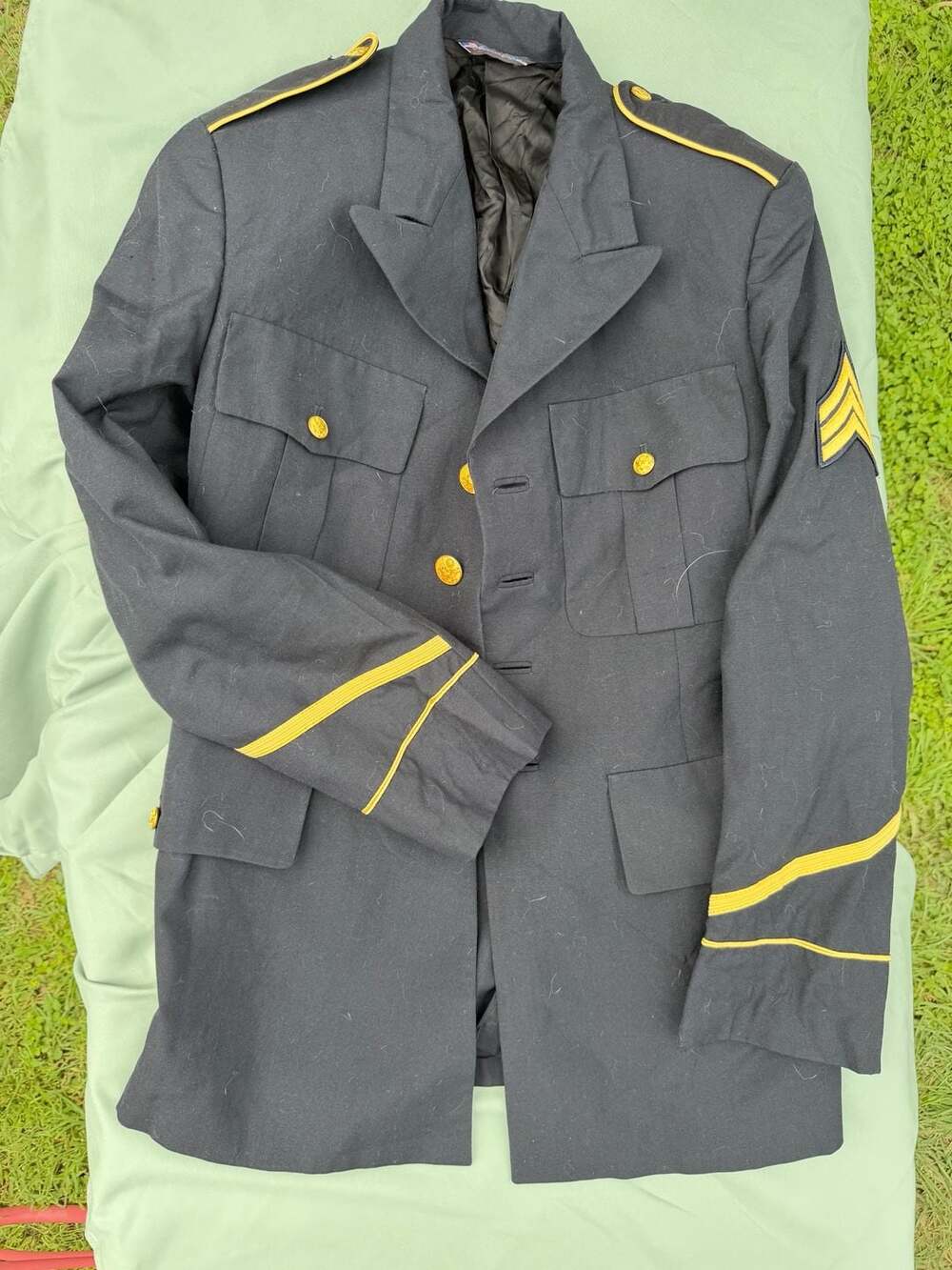 Vintage US Army Sergeant Dress Blue Uniform Coat Weintraub Bros Philadelphia